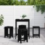 5-teiliges Set mit Gartentisch und hohen Hockern aus schwarzem Kiefernholz von , Gartensets - Ref: Foro24-3157743, Preis: 316...