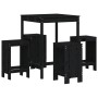 5-teiliges Set mit Gartentisch und hohen Hockern aus schwarzem Kiefernholz von , Gartensets - Ref: Foro24-3157743, Preis: 316...