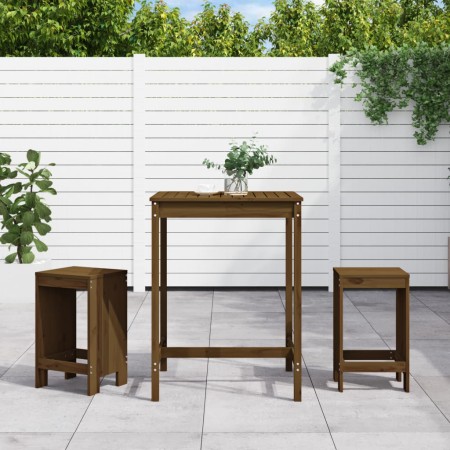 Gartentisch und Hochhocker 3 Stück honigbraunes Kiefernholz von , Gartensets - Ref: Foro24-3157736, Preis: 210,87 €, Rabatt: %