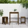 Garden table and high stools 3 pieces honey brown pine wood by , Garden sets - Ref: Foro24-3157736, Price: 208,16 €, Discount: %
