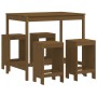High garden table and stools 5 pieces honey brown pine wood by , Garden sets - Ref: Foro24-3157748, Price: 337,05 €, Discount: %