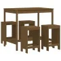 High garden table and stools 5 pieces honey brown pine wood by , Garden sets - Ref: Foro24-3157748, Price: 332,67 €, Discount: %