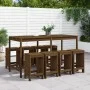 Mesa y taburetes altos de jardín 9 pzas madera pino marrón miel de , Conjuntos de jardín - Ref: Foro24-3157760, Precio: 617,0...