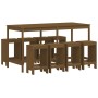 Hoher Gartentisch und Hocker, 9 Stück, honigbraunes Kiefernholz von , Gartensets - Ref: Foro24-3157760, Preis: 625,10 €, Raba...