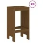 High garden table and stools 9 pcs honey brown pine wood by , Garden sets - Ref: Foro24-3157760, Price: 617,06 €, Discount: %