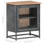 Mesita de noche de madera maciza de acacia gris 40x30x50 cm de vidaXL, Mesitas de noche - Ref: Foro24-323501, Precio: 85,49 €...