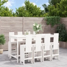 Garden table and high stools 9 pcs solid white pine wood by , Garden sets - Ref: Foro24-3157788, Price: 787,58 €, Discount: %