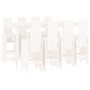 Gartentisch und Hochhocker 9-teilig aus massivem weißem Kiefernholz von , Gartensets - Ref: Foro24-3157788, Preis: 798,41 €, ...