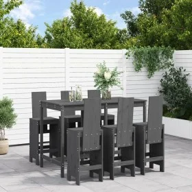 7-teiliges Set mit Gartentisch und hohen Hockern aus grauem Kiefernholz von , Gartensets - Ref: Foro24-3157783, Preis: 579,43...