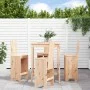 Garden table and high stools set 5 pieces solid pine wood by , Garden sets - Ref: Foro24-3157769, Price: 317,43 €, Discount: %