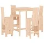 Garden table and high stools set 5 pieces solid pine wood by , Garden sets - Ref: Foro24-3157769, Price: 317,43 €, Discount: %