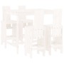 5-teiliges Set mit Gartentisch und hohen Hockern aus weißem Kiefernholz von , Gartensets - Ref: Foro24-3157776, Preis: 403,15...