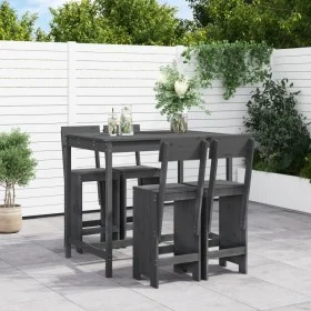 5-teiliges Set mit Gartentisch und hohen Hockern aus grauem Kiefernholz von , Gartensets - Ref: Foro24-3157807, Preis: 372,75...