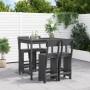 5-teiliges Set mit Gartentisch und hohen Hockern aus grauem Kiefernholz von , Gartensets - Ref: Foro24-3157807, Preis: 378,33...