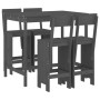 5-teiliges Set mit Gartentisch und hohen Hockern aus grauem Kiefernholz von , Gartensets - Ref: Foro24-3157807, Preis: 378,33...