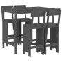 5-teiliges Set mit Gartentisch und hohen Hockern aus grauem Kiefernholz von , Gartensets - Ref: Foro24-3157807, Preis: 372,75...