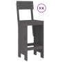 5-piece gray pine wood garden table and high stools set by , Garden sets - Ref: Foro24-3157807, Price: 378,33 €, Discount: %