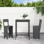 3-teiliges Set aus grauem Kiefernholz-Gartentisch und hohen Hockern von , Gartensets - Ref: Foro24-3157795, Preis: 227,77 €, ...