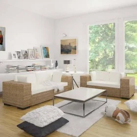 Juego de sofás de 2 plazas y de 3 plazas ratán auténtico de vidaXL, Sofás - Ref: Foro24-274359, Precio: 916,07 €, Descuento: %