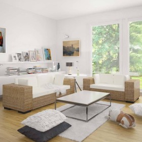 Juego de sofás de 2 plazas y de 3 plazas ratán auténtico de vidaXL, Sofás - Ref: Foro24-274359, Precio: 1,00 €, Descuento: %