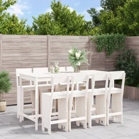 Garden table and high stools 9 pcs solid white pine wood by , Garden sets - Ref: Foro24-3157818, Price: 696,79 €, Discount: %