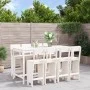 Garden table and high stools 9 pcs solid white pine wood by , Garden sets - Ref: Foro24-3157818, Price: 696,79 €, Discount: %