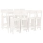 Garden table and high stools 9 pcs solid white pine wood by , Garden sets - Ref: Foro24-3157818, Price: 706,47 €, Discount: %