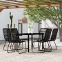 Juego de comedor de jardín 7 piezas negro