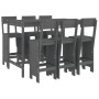 7-teiliges Set mit Gartentisch und hohen Hockern aus grauem Kiefernholz von , Gartensets - Ref: Foro24-3157813, Preis: 550,57...