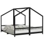 Kinderbettgestell aus schwarzem Kiefernholz, 2 x (90 x 200) cm von , Kinderbetten und Betten für Kinder - Ref: Foro24-3200591...