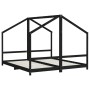Kinderbettgestell aus schwarzem Kiefernholz, 2 x (90 x 200) cm von , Kinderbetten und Betten für Kinder - Ref: Foro24-3200591...