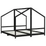 Kinderbettgestell aus schwarzem Kiefernholz, 2 x (90 x 200) cm von , Kinderbetten und Betten für Kinder - Ref: Foro24-3200591...