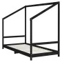 Kinderbettgestell aus schwarzem Kiefernholz, 2 x (90 x 200) cm von , Kinderbetten und Betten für Kinder - Ref: Foro24-3200591...