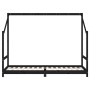 Estructura de cama para niños madera pino negro 2x(90x200) cm