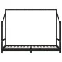 Kinderbettgestell aus schwarzem Kiefernholz, 2 x (90 x 200) cm von , Kinderbetten und Betten für Kinder - Ref: Foro24-3200591...