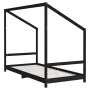Kinderbettgestell aus schwarzem Kiefernholz, 2 x (90 x 200) cm von , Kinderbetten und Betten für Kinder - Ref: Foro24-3200591...