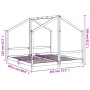 Kinderbettgestell aus schwarzem Kiefernholz, 2 x (90 x 200) cm von , Kinderbetten und Betten für Kinder - Ref: Foro24-3200591...