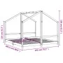 Kinderbettgestell aus schwarzem Kiefernholz, 2 x (90 x 200) cm von , Kinderbetten und Betten für Kinder - Ref: Foro24-3200591...