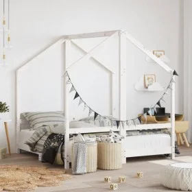 White pine wood children's bed frame 2x (70x140) by , Cribs and beds for children - Ref: Foro24-3200593, Price: 222,87 €, Dis...