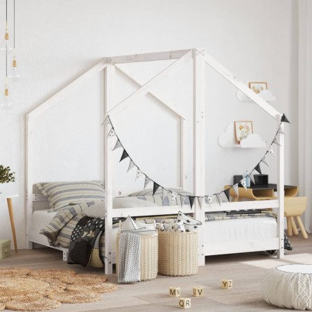 Kinderbettgestell Kiefernholz weiß 2x (70x140) von , Kinderbetten und Betten für Kinder - Ref: Foro24-3200593, Preis: 225,73 ...