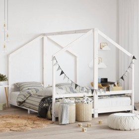 Estructura de cama para niños madera pino blanco 2x(80x200) cm