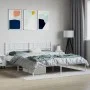 Estructura de cama con cabecero metal blanca 200x200 cm de , Camas y somieres - Ref: Foro24-355519, Precio: 108,44 €, Descuen...