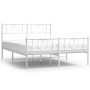 Estructura cama metal con cabecero y estribo blanco 160x200 cm