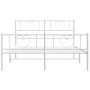 Estructura cama metal con cabecero y estribo blanco 160x200 cm