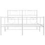 Metal bed frame with headboard and white footboard 160x200 cm by , Beds and slatted bases - Ref: Foro24-355533, Price: 136,11...