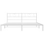 Bettgestell aus weißem Metall mit Kopfteil 200x200 cm von , Betten und Lattenroste - Ref: Foro24-355519, Preis: 110,00 €, Rab...