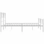 Metal bed frame with headboard and white footboard 160x200 cm by , Beds and slatted bases - Ref: Foro24-355533, Price: 136,11...