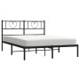 Bed frame with black metal headboard 135x190 cm by , Beds and slatted bases - Ref: Foro24-355462, Price: 94,90 €, Discount: %