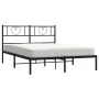 Bed frame with black metal headboard 135x190 cm by , Beds and slatted bases - Ref: Foro24-355462, Price: 93,57 €, Discount: %