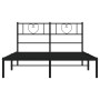 Bed frame with black metal headboard 135x190 cm by , Beds and slatted bases - Ref: Foro24-355462, Price: 94,90 €, Discount: %